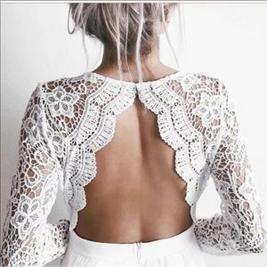 Lulu’s White Open Back White Dress (Bridal)